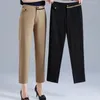 Women's Pants Khaki Casual Straight Leg Wide Suit Pant Office Lady Nine Point Spring Summer Style 2023 5XL