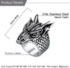 Cluster Rings ChainsPro Men's Powerful Stainless Steel/Black/Gold Plated Dragon Ring Heavy Punk Head Signet For Men CP949