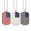 Tide Brand National American Flag Carta militare Esercito USA Dog Tag Collana pendente Hip Hop Uomo Donna Acciaio inossidabile 316L Gioielli punk