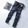 Heren Jeans Mode-Luxe Print Designer Heren Stretch Jeans Lente Lange Rechte Mid Taille Heren Jeans Homme kleding x0911