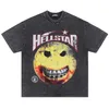 Hellstar Sweats à capuche Chemises de créateurs Hommes Sweat à capuche ample T-shirts High Street T-shirt Rappeur Wash Gris Heavy Craft Unisexe À Manches Courtes Femmes Pull T-shirts Tops