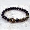 Beaded Sn0591 New Design Pyrite Hamsa Bracelet Fatima Hand For Men Onyx And Jewelry Drop Delivery Bracelets Dhgarden Dhc7B