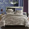 Bettwäsche-Sets Luxus-Jacquard-Mikrofaser-Stoff Anti-Pilling-Blatt Nordic Double Set Bettbezug und Kissenbezug für Schlafzimmer