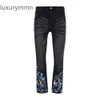 Denim Amiryes Jeans Pantalons de créateur Homme Jean 2023 Nouveaux Hommes Quatre Saisons Peinture Noire Mode UXWA