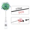 Porte-badge rétractable en forme de fleur de Rose, Rotation à 360 degrés, pour fête de mariage, bureau, carte de travail, boucle