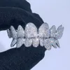 Niestandardowa modna biżuteria Hip Hop 925 Sterling Srebrny lodowany VVS Diamond Cut Cut Honeycomb Moissanite Zęby Grillz dla męskich