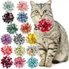 Dog Apparel 10pcs Flower-Collar Bow Tie Supplies Slidable Pet Collar Accessories Small Cat Bowties Charms