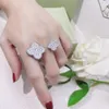 Vintage klaster pierścienia klastra van clee projektant marki Copper podwójna ceramiczna cztery liście koniczyka kwiat urok otwarty pierścień dla kobiet biżuteria z pudełkową imprezą prezent