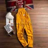 Men's Jeans Men's Loose Cargo Bib Pants Multi-pocket Overall Men Coveralls Suspenders Jumpsuits Rompers Wear Coverall X9A7L230911