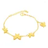 Link Bracelets Butterfly Bracelet Yellow Gold Filled Elegant Women Wrist Chain Gift