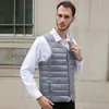 Heren Vesten Mode Ultra Licht Donsvest Mannen Lente Herfst Mouwloze Kraag Mannelijke Casual Winter Witte Eend Vest 230909