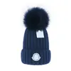 Projektantka zimowa czapka wełniana czapka Kobiety Chunky Woman Beret Hat Beret Solid Christmas Cotton Hat Faux Fur Hats Caps 22 kolory wysoki przędza barwiona unisex