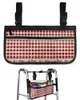 أكياس تخزين نجم الريف Berry Retro Red Plaid Creachair مع جيوب ذراع جانب الذراع Scooter Electric Scooter Prame Pouch