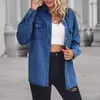 Damesblouses Koreaans Elegant Los Kantoormode Lange mouw Vintage Casual Blauw Denim Shirt Eenvoudige stijl Vakantie-outfit