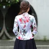 Ubranie etniczne plus rozmiar 4xl Chin Chinese Tops Jacquard bawełniany druk krótkie Cheongsam Qipao siedem rękawów.