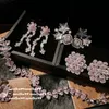 Barbie rose perle bijou diamant boucles d'oreilles Vintage plaqué or 18 carats irrégulier arc-en-ciel zircon boucles d'oreilles hiphop bijoux cadeaux