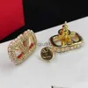 Stud 2023 oorbellen ontwerper voor vrouwen stud luxe gouden hartvorm parel kristal goud dubbele V letter 925s zilveren sieraden klassiek 77 x0911