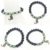 Beaded Sn1311 Trendy Mens Green Aventurine Bracelet Natural Lava Stone Nce Ohm Charm Jewelry Wholesale Drop Delivery Bracelet Dhgarden Dh1Rl