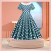 Casual Jurken Dames Polka Dot Korte Mouw Jaren '50 Huisvrouw Avondfeest Prom Jurk Dames Vrouw Strand