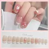 False Nails Nude Color Floral Paintings Nail Lightweight Pieces Gentle Matching For Home Finger Decoration