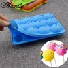 Baking Moulds Aomily 12 Holes Lollipop Mold DIY Bakeware Silicone 3D Handmade Sucker Sticks Lolly Candy Chocolate With Stick Shape