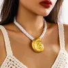 Pendentif Colliers PuRui exagéré blanc épais torsadé corde collier grand tour de cou pour femmes punk bijoux collier fête Y2K filles mariage