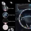 Nowy 15 -calowy kolor błyszczącego kryształki kierownicy Diamond Pu skórzany samochód kierowniczy Universal Auto Accessories2535