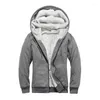 Men's Hoodies Casual Hooded Warm Hoodie Sweateshirts Winter Thickening Plus Velvet Jacket Parkas Fur Coat EU S-5XL