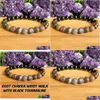 Bracciale con perline Mg1288 Agata naturale Bota Quarzo fumé Bracciale da donna Chakra della radice Aaa Tormalina nera Gioielli con consegna di goccia di energia B Dhgarden Dhco9