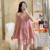 Pigiama a canotta da notte da donna per donna Camicia da notte sexy estiva 2 pezzi Homewear in cotone Kawaii Pigiama Mori Ragazze Camicia da notte Harajuku