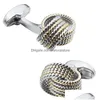 Boutons de manchette Hawson Classic Metal Knot Design 6 couleurs Option Mens Twist Cadeau de mariage Boutons de manchette pour hommes Bouton 221130 Drop Delivery Jewe Dhca4