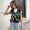 Christmas Skulls Jagged Patterned Vest Sweater Womens Autumn And Winter Knitted