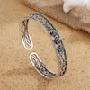 Bangle 925 Stempel Armbanden Trendy Elegante Charmante Vintage Eenvoudige Holle Rose Bloem Armbanden Thaise Zilveren Sieraden