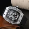 Men's luxury watch Sapphire mirror Top designer High quality 45mm quartz watch glow-in-the-dark rubber strap Waterproof sports luxury watch