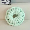 Pillow Inyahome Round Donut Handmade Knotted Coarse Creative Seat Back Nap Plush Decorative Throw For Bedroom Sofa