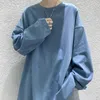 メンズTシャツ長袖Tシャツマン韓国スタイルルーズコットントップラウンドネックストリートウェアシャツソリッドフルスリーブベーシックティー