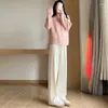 Damenhosen 2023 Herbst Winter Frauen Französisch Zart Ladylike Dicke Warme Chenille Breites Bein Koreanische College Süße Kleine Frische