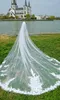 Brudslöjor Romantiska 4 meter långt bröllopslöja ett lager 3D -blommor för brud med kam och fjärilar mm