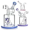 7 pulgadas Ducha Percolator Percolator Unique reciclador Hookahs Glass Bong Color mixto Tubos de agua Dab Ligera de aceite con Banger de cuarzo