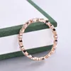 Cluster Rings Minimalist Rose Gold Color Eternity Band For Women Simple Trandy WhiteD Moissanite Jewelry Fashion Anniversary Gift