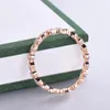 Anneaux de cluster Minimaliste Rose Gold Couleur Eternity Band pour femmes Simple Trandy WhiteD Moissanite Bijoux Mode Anniversaire Cadeau