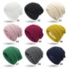 Winter Women's Knitted Beanie With Satin Lined Fall Hair Cap Women's Protective Hair Warm Knit Wool Hat 9 Colors Wholesale