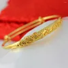 Il braccialetto delle donne regola il braccialetto di stile etnico femminile del pavone del drago Phoenix amore matrimonio 18k giallo oro riempito gioielli classici Gif