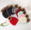 Fashon Kids PomPom Mutsen Hot Baby Gebreide Winter Warme Hoeden Dikke Stretchy Gebreide Beanie Cap Bobble Beanie Hoeden 9 kleuren