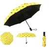 Umbrellas Ladies Automatic Umbrella Sunscreen UV Protection Grapefruit Peach Fruit Sunshade Three Folding Sunny Rain Women