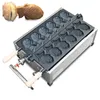 Macchina per il pane Commerciale 6 pezzi a forma di pesce Macchina per waffle Taiyaki Macchina per gas GPL Modello cono antiaderente Dessert