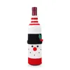 Zestaw wina Santa Santa Claus Snowman Deer Cartoon Xmas Wine Bottle Cover Wesołych Świątecznych stolików