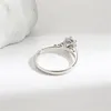 Anillos de boda para mujer esposa blanco 0.3ct/0.5ct Zirconia seis propuesta compromiso joyería fina matrimonio Bijoux 821