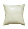 Pillow 2023 PU Oil Wax Leather Solid Color Light Luxury Imitation Sofa Throw Office Headrest