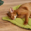 Lits pour chats, tapis de lit en forme de feuille, doux, lavable en Machine, pour chiens et chats de taille moyenne et petite, niche